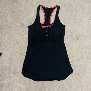 Black and coral swimsuit cover up